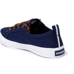 Sperry Women's Navy Sneakers with Brown Leather Laces & White Accents Nwt Size 7